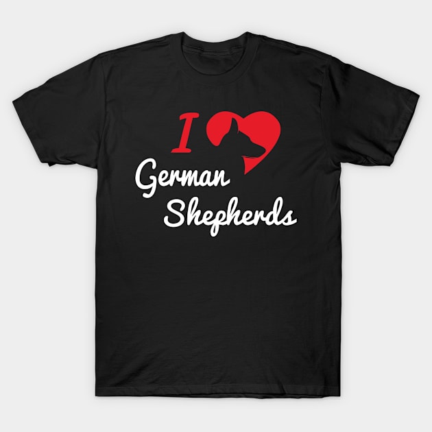 I Love German Shepherds... T-Shirt by veerkun